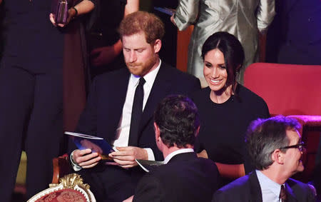 Britain's Prince Harry and Meghan Markle attend a special concert "The Queen's Birthday Party" to celebrate the 92nd birthday of Britain'sÊQueenÊElizabeth at the Royal Albert Hall in London, Britain April 21, 2018. John Stillwell/PoolÊviaÊReuters