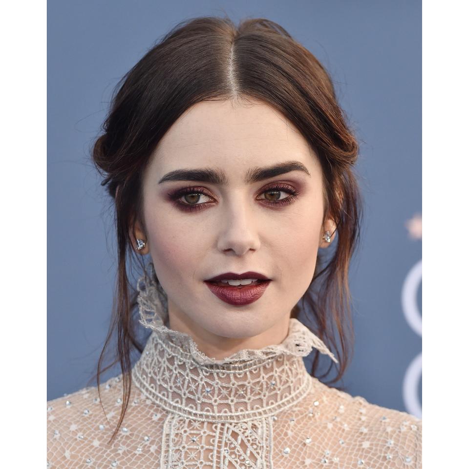 Lily Collins' Burgundy