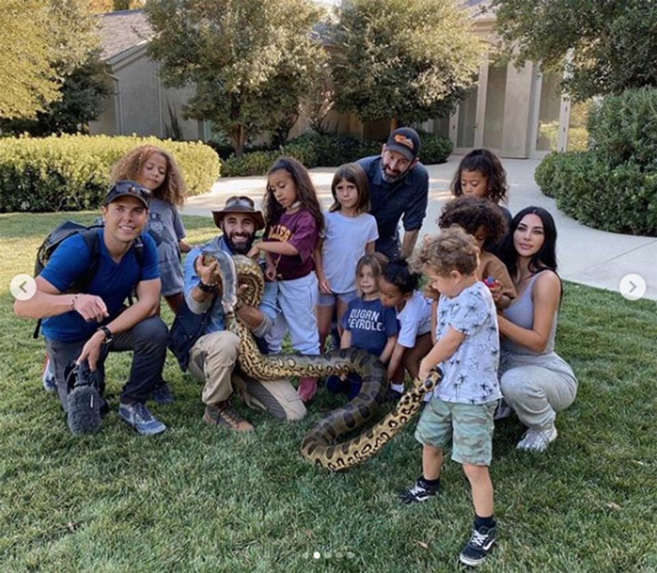 Kim Kardashian West with kids and Coyote Peterson | Kim Kardashian/Instagram