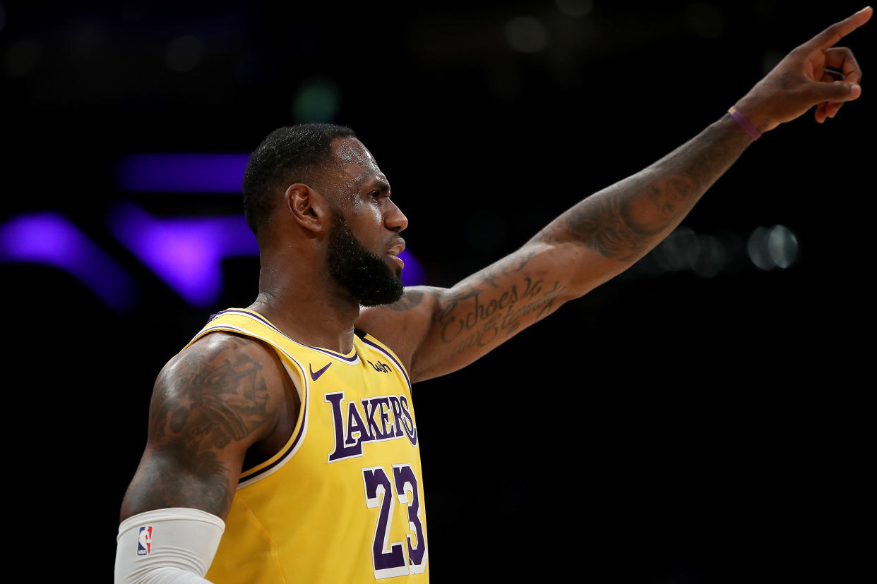LeBron James and the Lakers lead the NBA in sales again. (Sean M. Haffey/Getty Images)