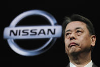 Nissan Chief Executive Makoto Uchida speaks during a press conference in the automaker's headquarters in Yokohama, near Tokyo Monday, Dec. 2, 2019. (AP Photo/Eugene Hoshiko)