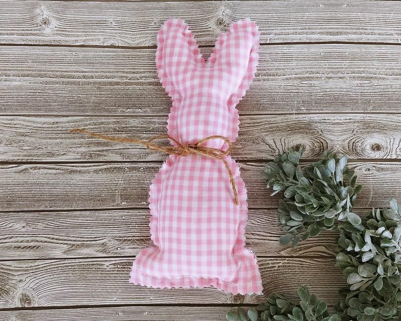 32) Cottage-Style Stuffed Fabric Bunnies