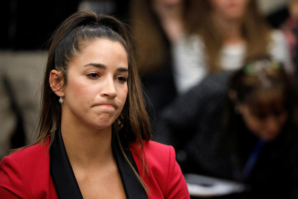 Aly Raisman is among the Larry Nassar survivors to criticize USA Gymnastics' decision to name Mary Bono its interim president and CEO.&nbsp; (Photo: Brendan McDermid / Reuters)