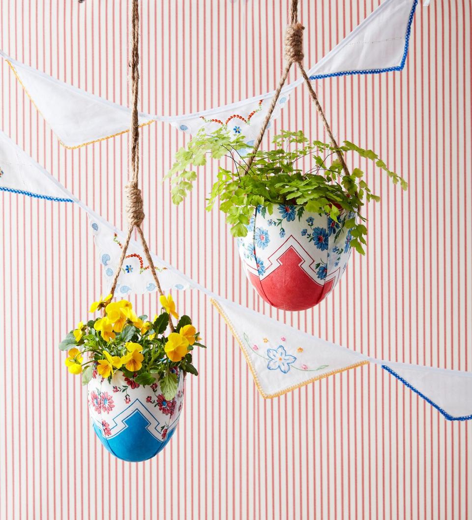 Patterned Hanging Planters