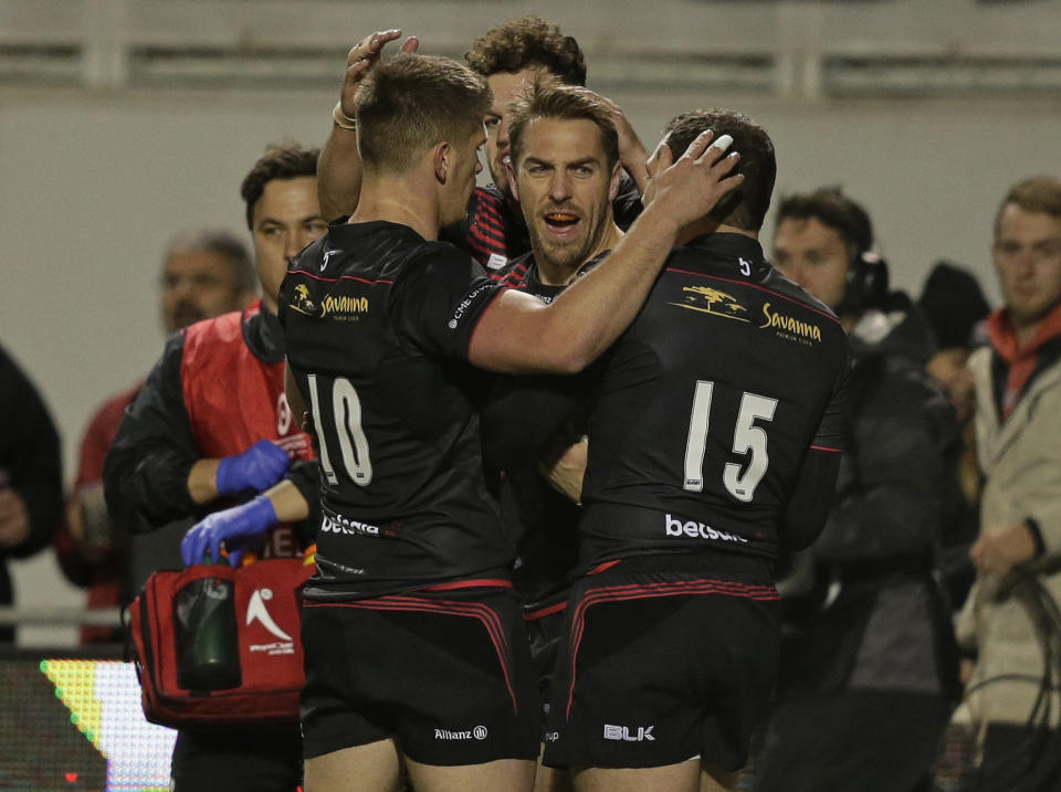 Saracens recorded their 20th unbeaten match in the Champions Cup with a 36-34 win over Ospreys: Getty