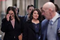 Witness Annabella Sciorra arrives after a lunch break to testify in the case of film producer Harvey Weinstein at New York Criminal Court during his sexual assault trial in the Manhattan borough of New York City, New York