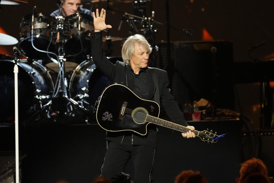 Jon Bon Jovi performs during MusiCares Person of the Year in his honor on Friday, Feb. 2, 2024, in Los Angeles. (AP Photo/Chris Pizzello)