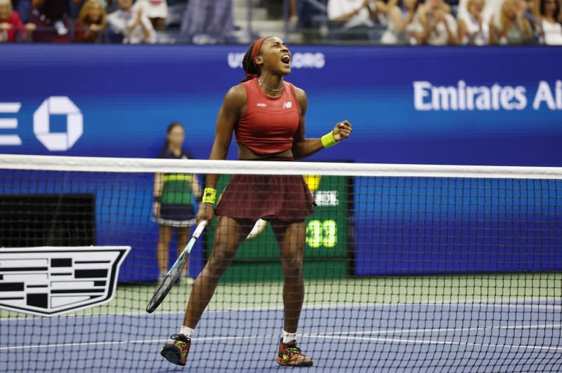 No. 4 Coco Gauff (pictured), the 2023 U.S. Open champion, will face fellow American Caroline Dolehide in the second round of the Australian Open on Wednesday in Melbourne. File Photo by John Angelillo/UPI