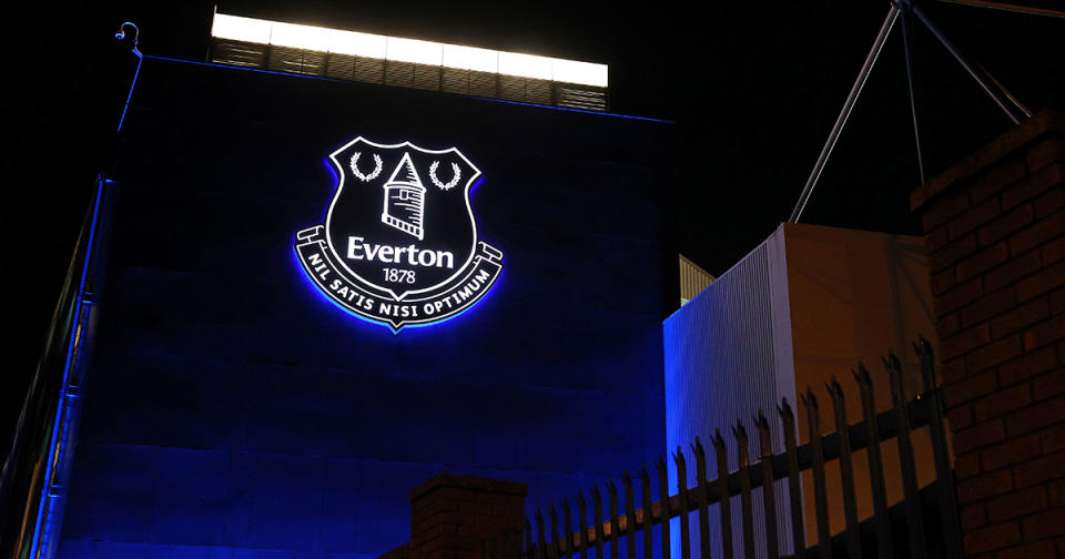   Everton are facing a points deduction: A general view outside Goodison Park prior to the Premier League match between Everton and Liverpool at Goodison Park on December 01, 2021 in Liverpool, England. 