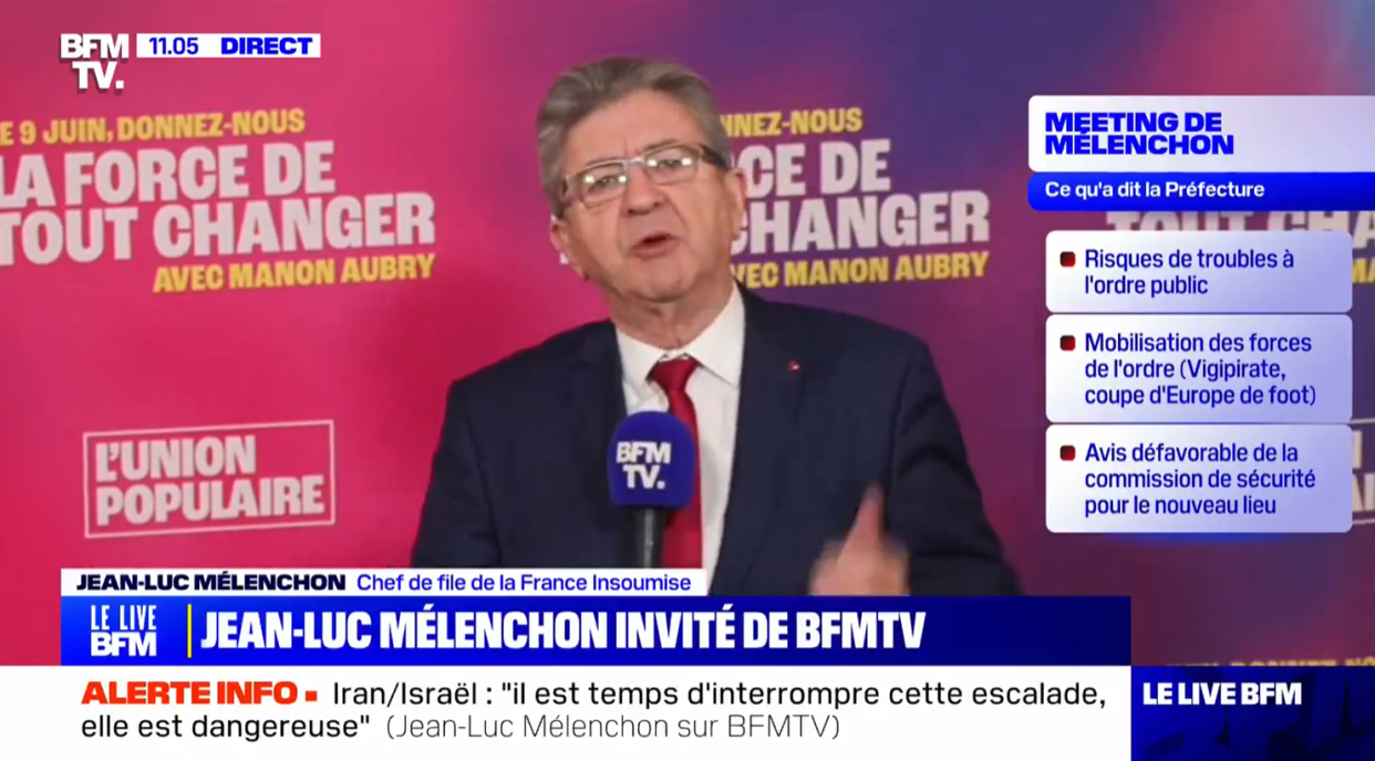 Jean-Luc Mélenchon a dénoncé, ce vendredi 19 avril sur BFMTV, un « abus de pouvoir » de la part du préfet du Nord.