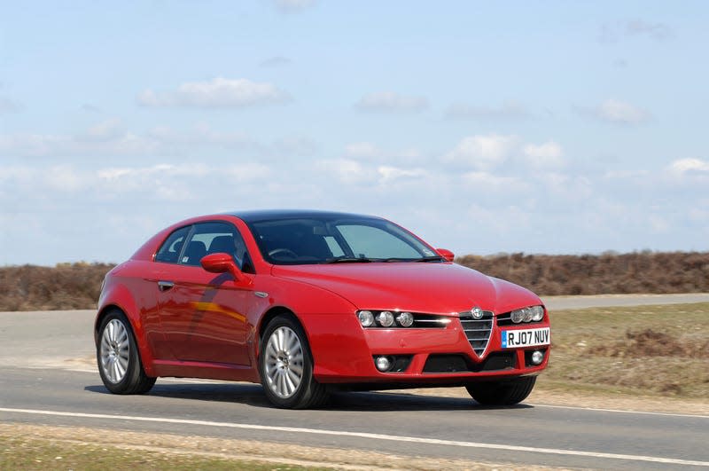 image of a red 2007 Alfa Brera on a track looking gorgeous