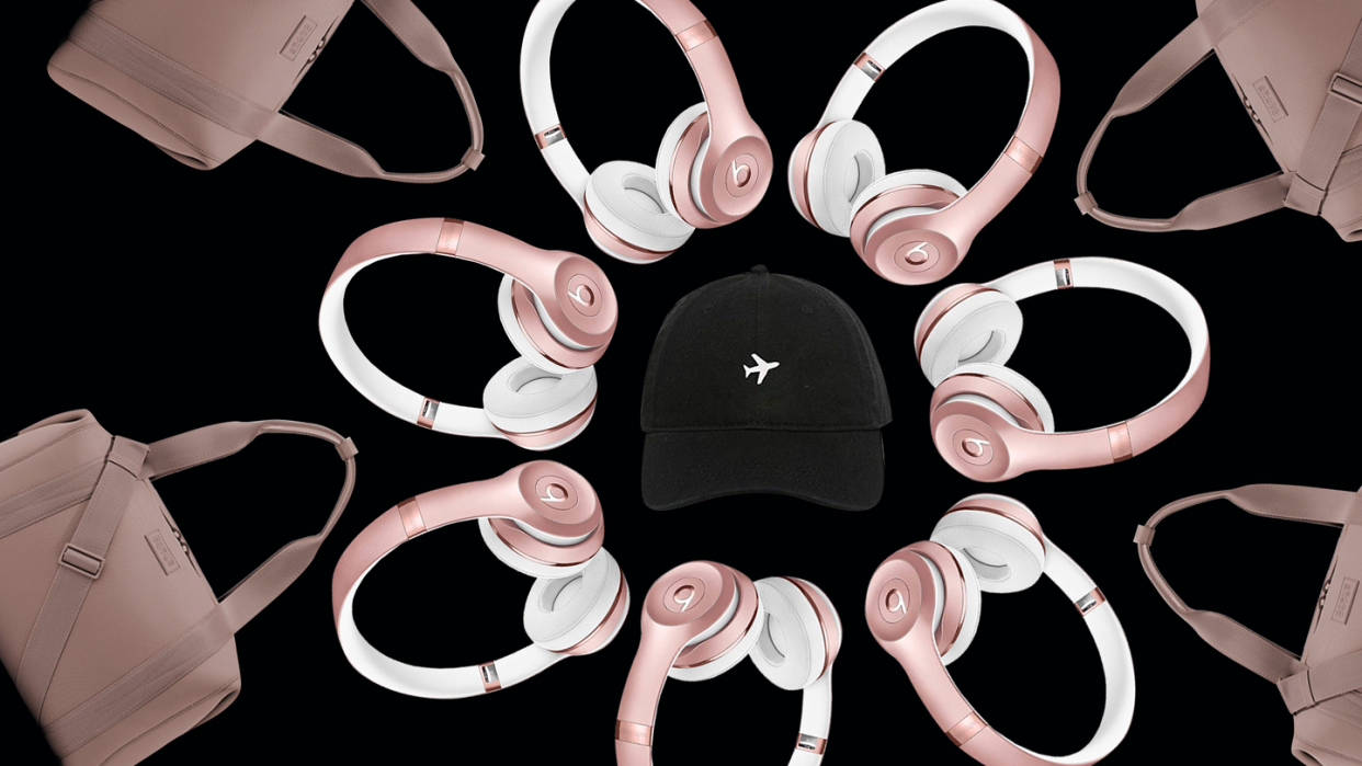 a group of headphones