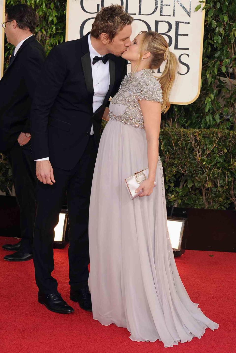 Actors Dax Shepard and Kristen Bell arrive at the 70th Annual Golden Globe Awards held at The Beverly Hilton Hotel on January 13, 2013 in Beverly Hills, California
