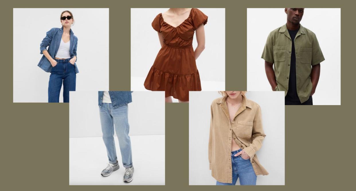 Save up to 75% on Gap styles at the warehouse event. (Photos via Gap)