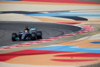 Formula One - F1 - Bahrain Grand Prix - Sakhir, Bahrain - 15/04/17 - Mercedes Formula One driver Lewis Hamilton of Britain drives during the third practice session. REUTERS/Hamad I Mohammed