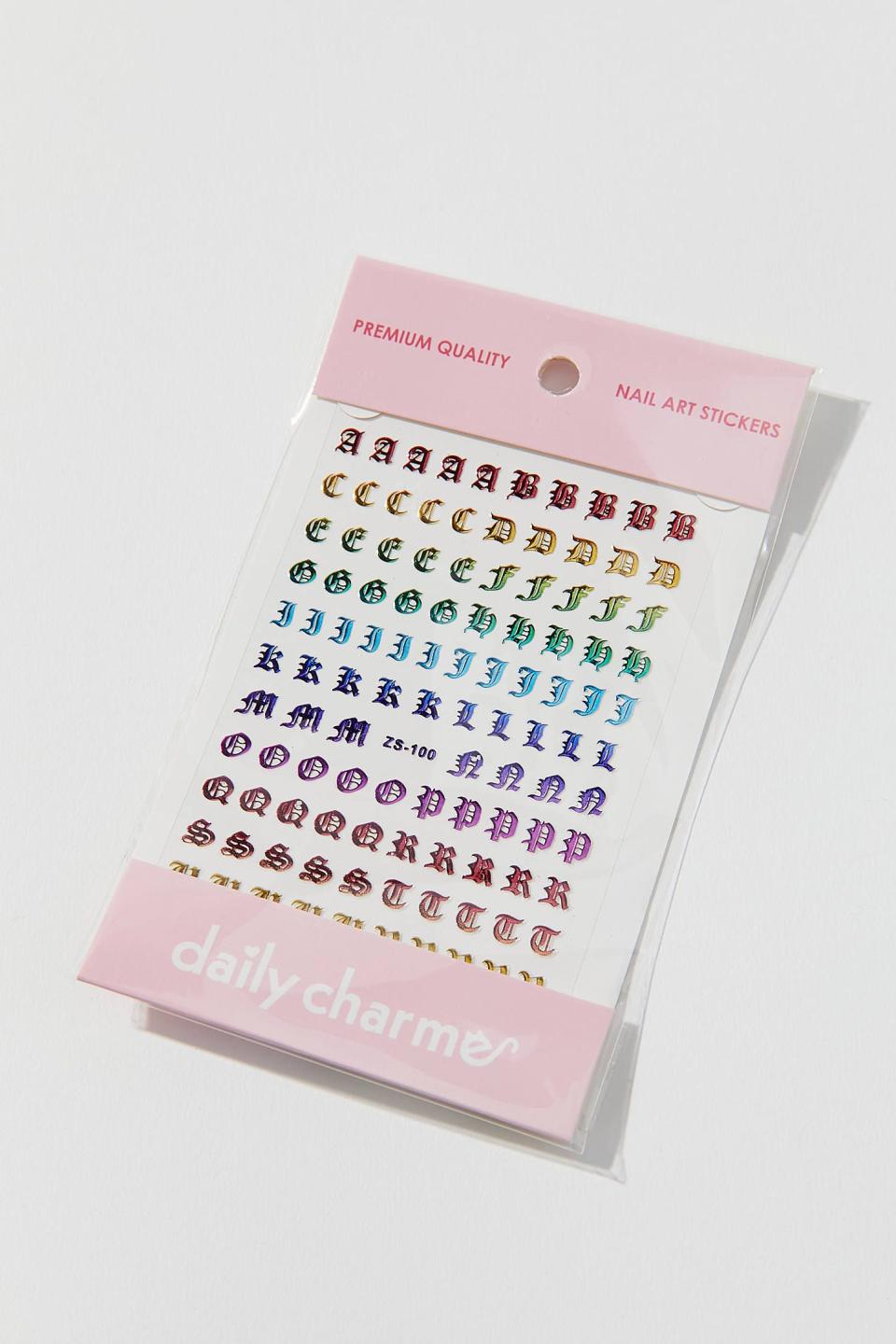 Blackletter Nail Art Sticker Sheet