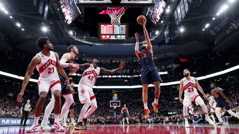 The New York Knicks play against the Toronto Raptors at the Scotiabank Arena on January 22, 2023 in Toronto, Canada. - Mark Blinch/Getty Images