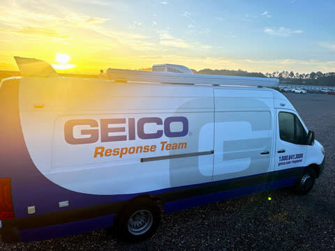 GEICO catastrophe response vehicles transport vital supplies to help teams respond to customers impacted by Hurricane Milton. (Photo: Business Wire)