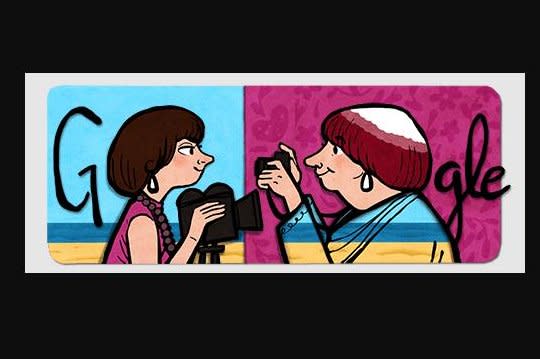 Google honors French new wave pioneer Agnès Varda with a Doodle. Screenshot courtesy of Google Doodle