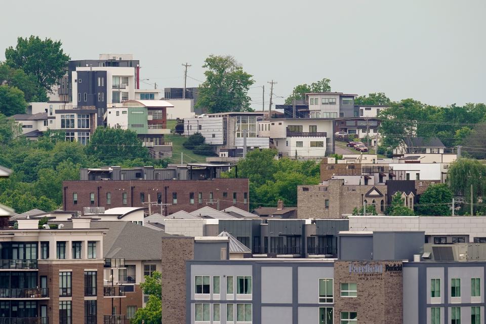 A skyline of housing in Nashville, Tenn., Saturday, April 29, 2023.