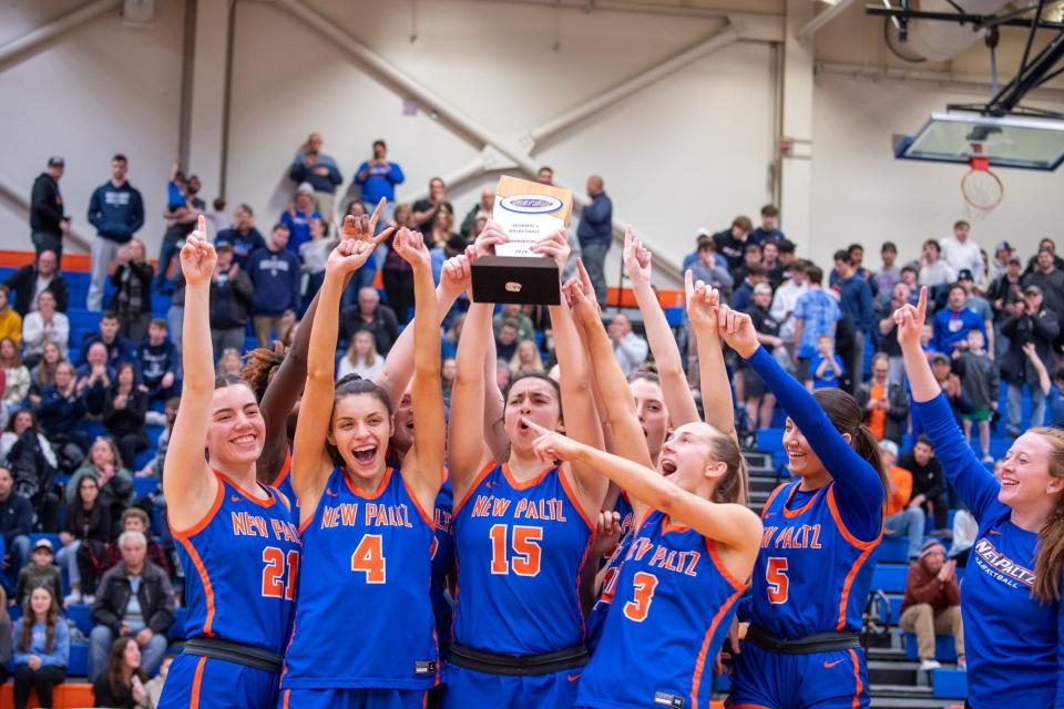 SUNY New Paltz senior Brianna Fitzgerald (4) was named the SUNY Athletic Conference women's basketball player of the year for the second season in a row. ISABELLE VAN DER VEEN/For New Paltz Athletics