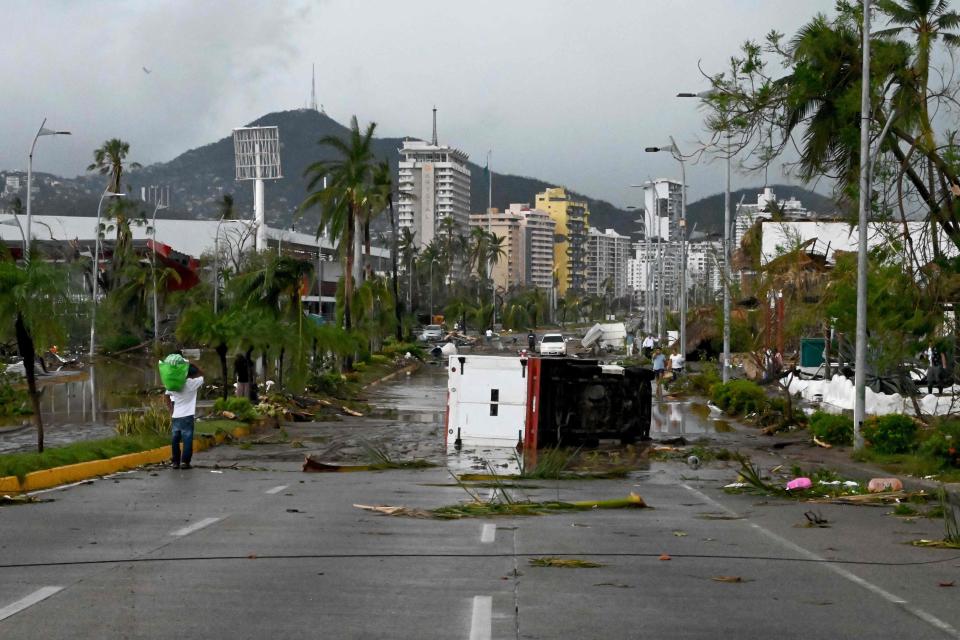 View of the damage caused by Hurricane Otis in Acapulco, Mexico (AFP via Getty Images)