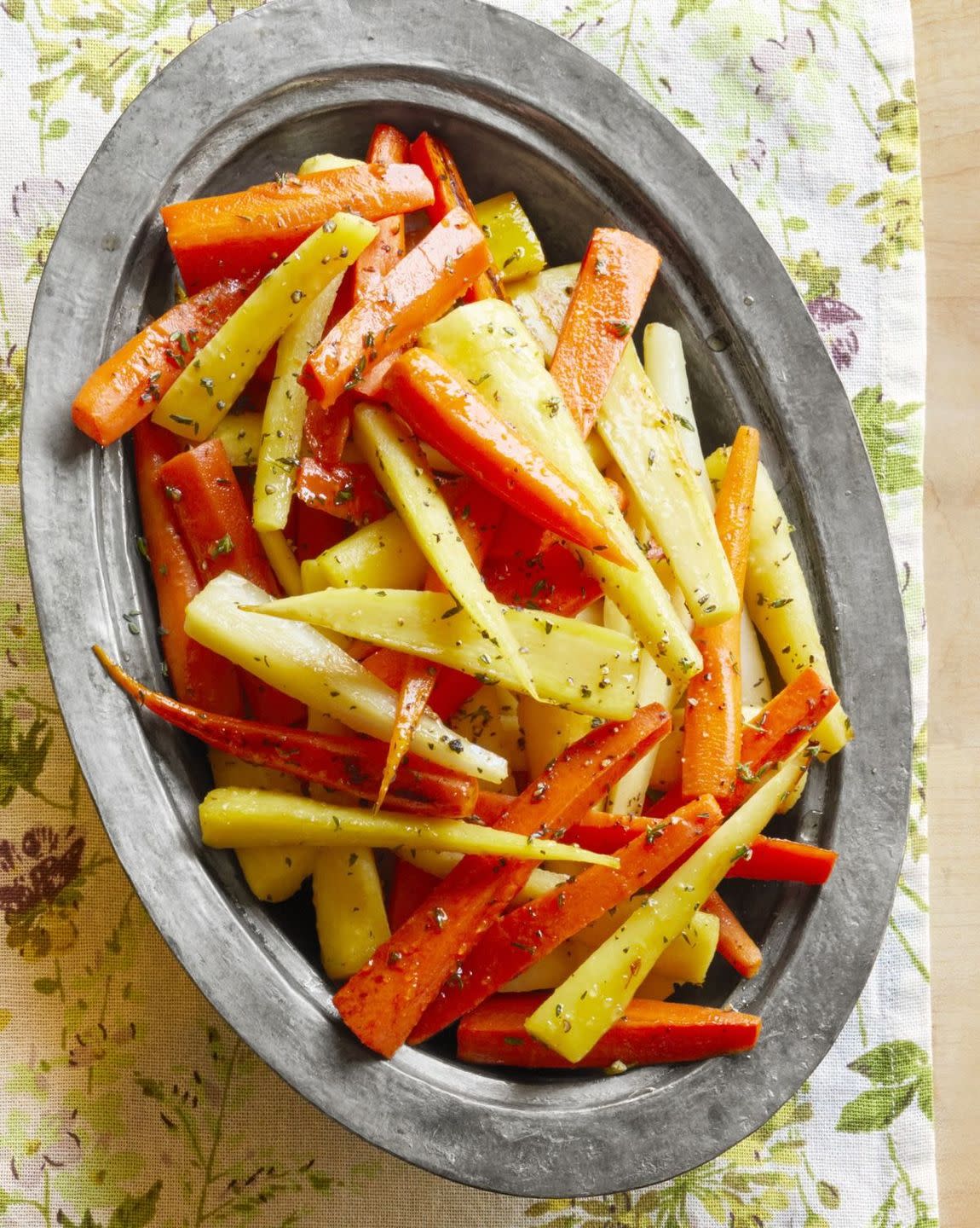 honey glazed carrots and parsnip