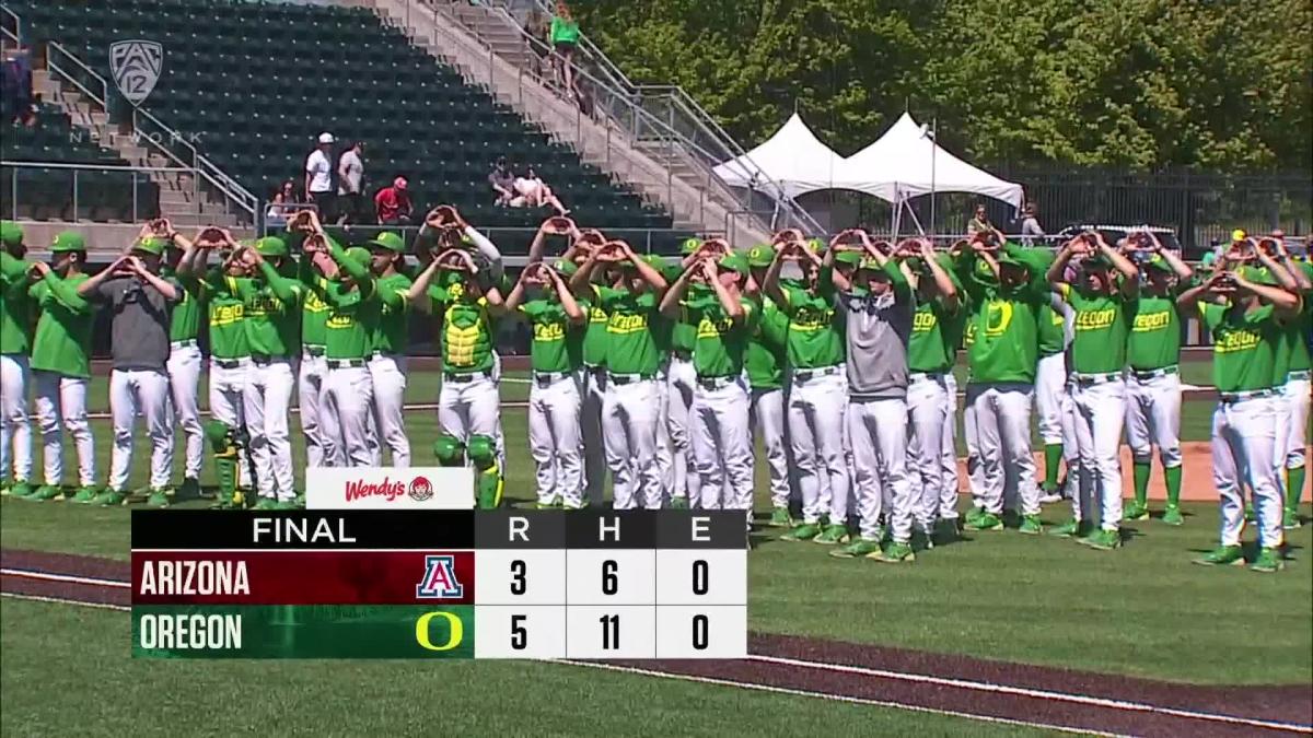 Oregon baseball completes sweep of Arizona to cap regular season