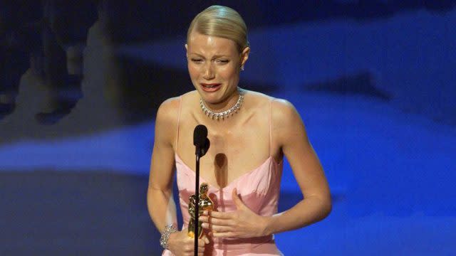 And the award goes to... Gwenyth Paltrow receives her Oscar for Shakespeare in Love. (Source: Stockhead)