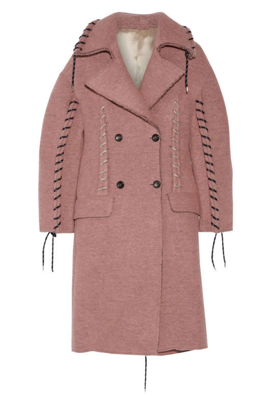 Between the stitching and the pink hue, this isn’t the most subdued coat, but if you’re looking for something special and memorable, it’s pretty perfect.
