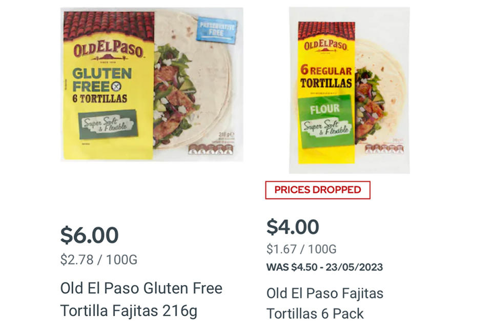 Woolworths tortillas