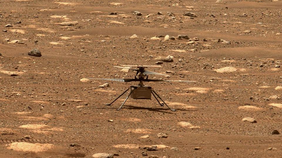 Das Foto zeigt den Hubschrauber «Ingenuty» am 7. April auf dem Mars.