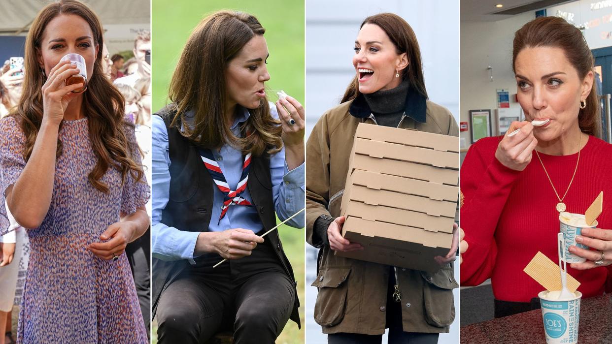 Kate Middleton eating and drinking