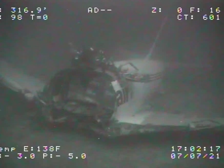 The National Transportation Safety Board released images of the cargo plane that crash-landed in the sea off Hawaii on 2 July. (The National Transportation Safety Board)