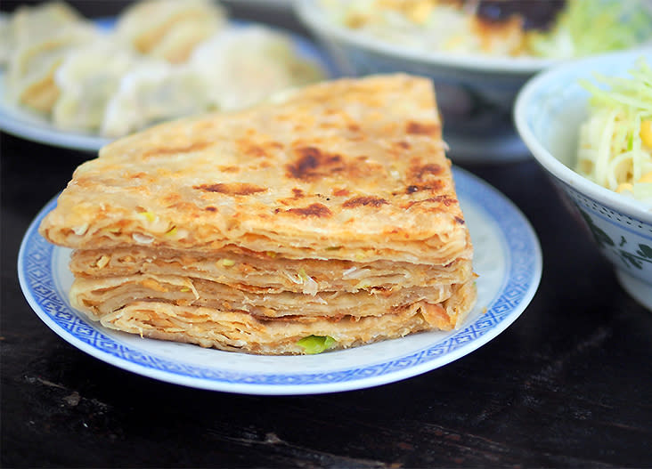 There are various specials like this popular street snack called meat pie that is more like a layered pancake with just a little meat to give it a savoury taste.