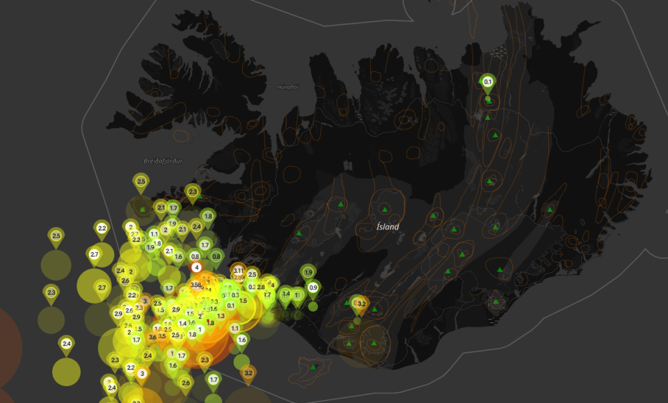 The quakes struck the southwest of the country (Vafri.is)