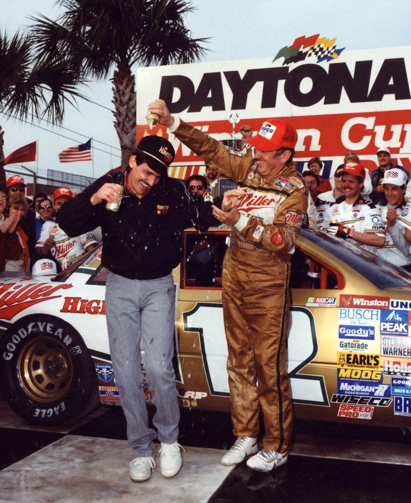 The highlight of Bobby Allison's amazing NASCAR career came at the 1988 Daytona 500, when he and son Davey (left) finished 1-2 in the Daytona 500.