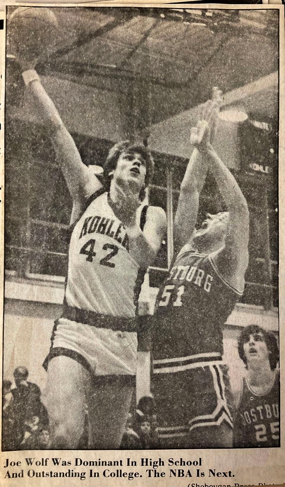 FILE - Joe Wolf plays for Kohler High School in 1980 in this Press clipping.