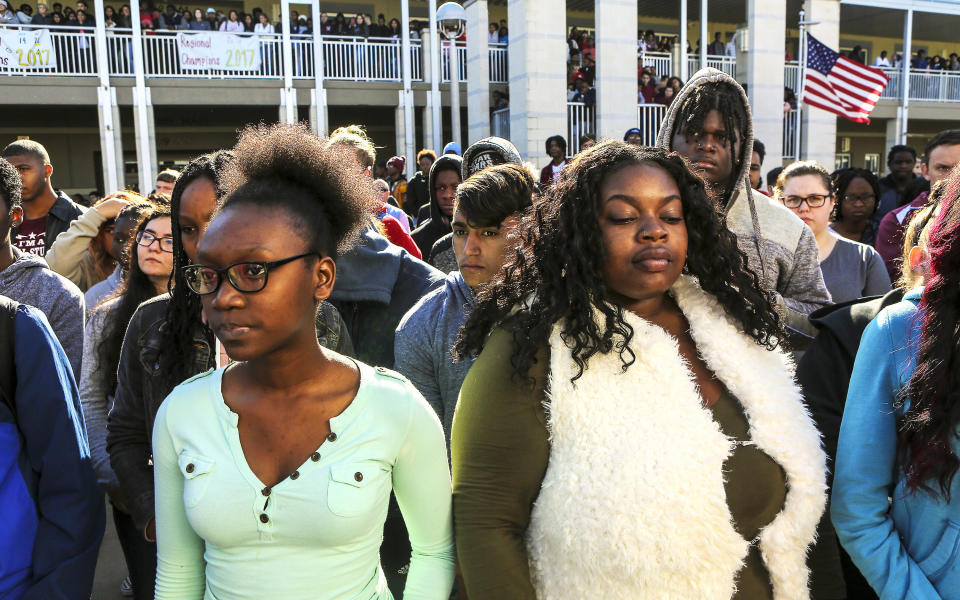 Students at Wekiva High School in Apopka, Florida participate&nbsp;in the walkout.&nbsp;