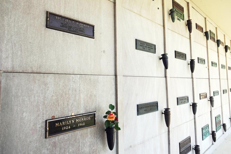 The final resting place of Marilyn Monroe is seen in the Westwood Village Memorial Park in Los Angeles on August 18, 2009.