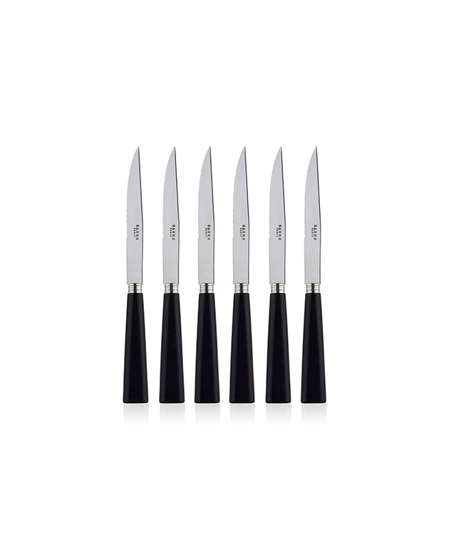 <p><a href="https://go.redirectingat.com?id=74968X1596630&url=https%3A%2F%2Fwww.modaoperandi.com%2Fhome%2Fp%2Fsabre%2Fnature-steak-knife-x-6-black-wood%2F569844&sref=https%3A%2F%2Fwww.menshealth.com%2Ftechnology-gear%2Fg39998479%2Fbest-steak-knives%2F" rel="nofollow noopener" target="_blank" data-ylk="slk:Shop Now;elm:context_link;itc:0;sec:content-canvas" class="link rapid-noclick-resp">Shop Now</a></p><p>Nature Black Wood Six-Piece Steak Knife Set</p><p>$210.00</p><p>modaoperandi.com</p>