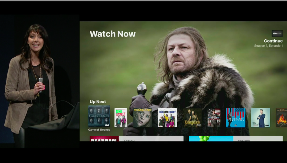 Apple's Jen Folse presents the new Apple TV