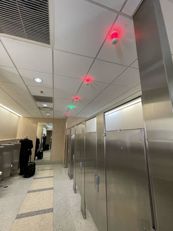 Lights on bathroom stalls