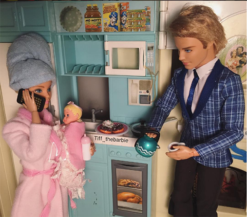 This is what Barbie and Ken's kitchen looks like at 7am on a Monday morning.