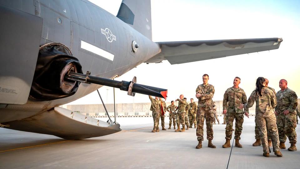 A close-up look at the 105mm howitzer on an AC-130J. <em>USAF</em>