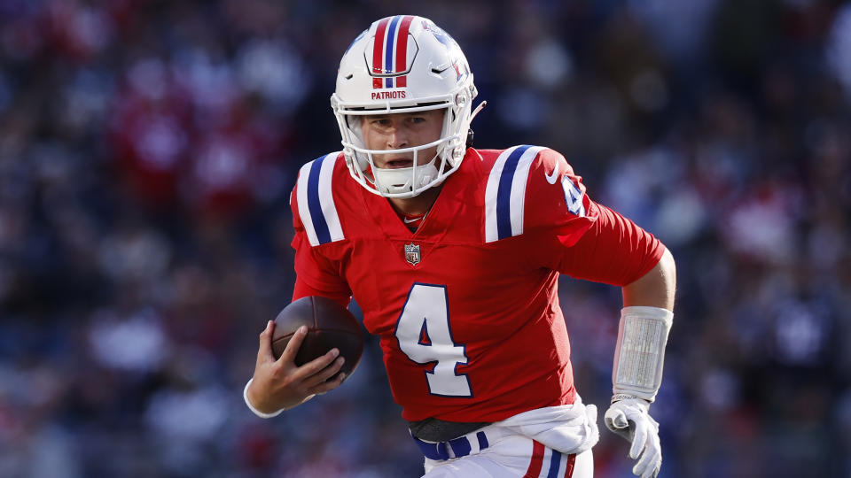 It surprised plenty of people when the Patriots drafted Bailey Zappe earlier this year. He's starting to show why they did. (AP Photo/Michael Dwyer)