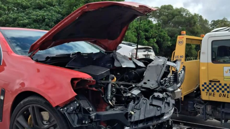 The damage from the crash may result in a write-off for Chris. Photo: Dash Cam Owners Australia