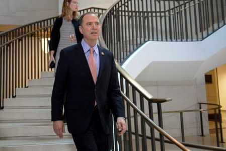 Schiff arrives for a closed-door deposition by former U.S. ambassador to Ukraine Yovanovitch on Capitol Hill in Washington