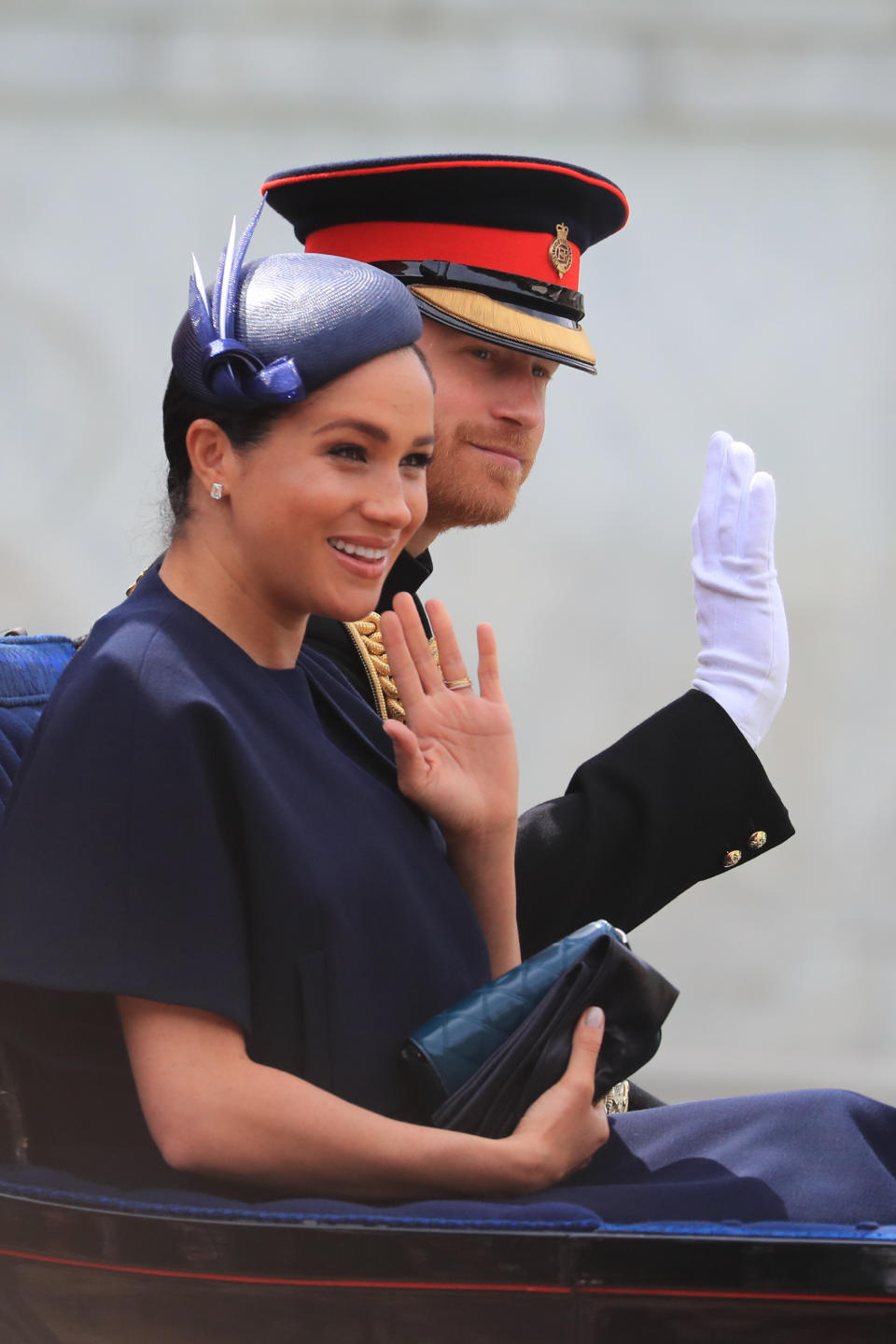 The Duchess of Sussex was spotted wearing a new diamond pavé band at Trooping the Colour [Photo: Getty]