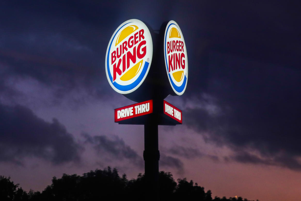 Burger King logo is seen on the restaurant  in Krakow, Poland on October 3, 2019. (Photo by Jakub Porzycki/NurPhoto via Getty Images)